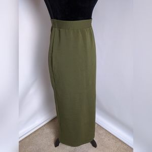Khaki Long Pencil Skirt